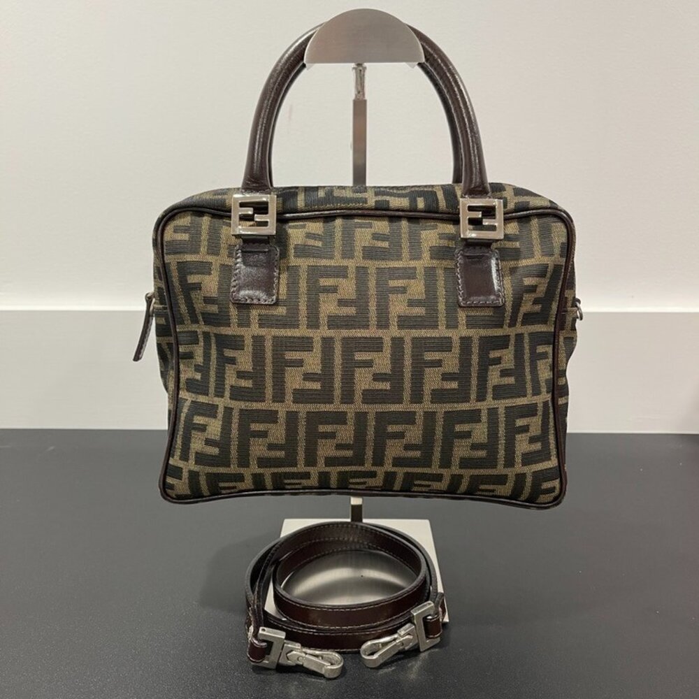 Fendi Zucca Square Handle Bag Preloved (JB1157)